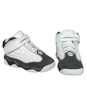 Air Jordan High Top Pro Strong TD White Blue Tint Toddler Sneakers Size 8c